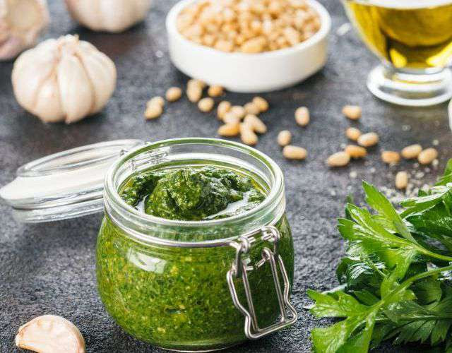 Pesto sauce with cilantro