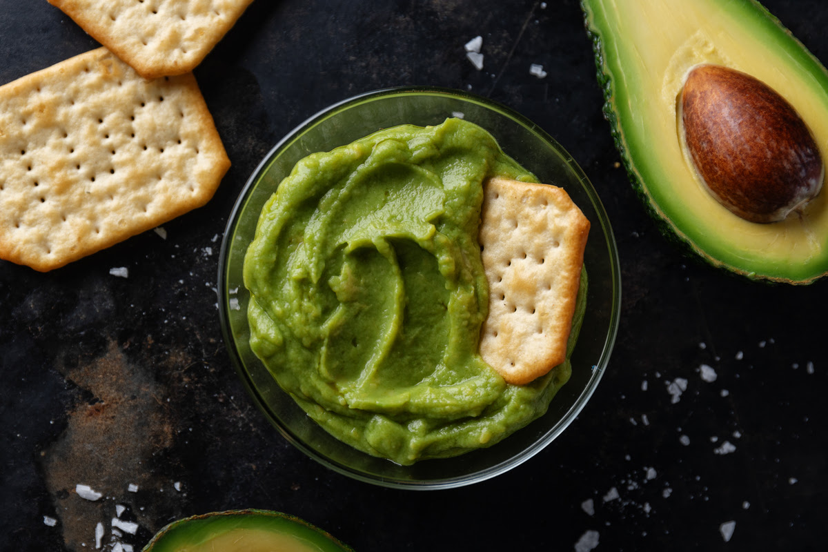 Avocado dressing with cedar nut oil.