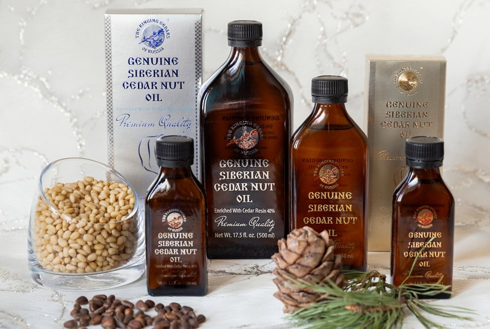 How does cedar nut oil enriched with cedar resin affect hair growth?